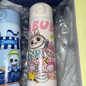 LA BUBU Cute Cartoon Thermos Bottle NEW IN BOZ WHITE/CREME COLOR
